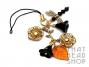 Black and Gold Floral Mobile Phone Charm
